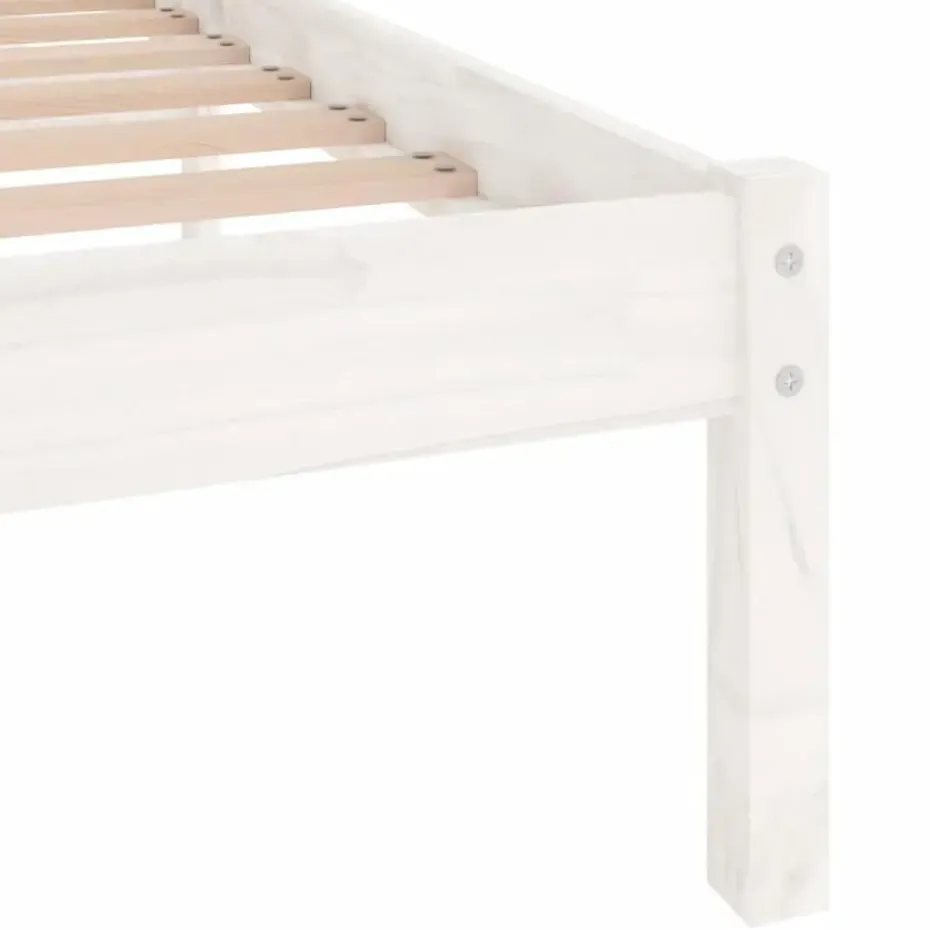 vidaXL - Tweepersoonsbed met latten en poten - Wit - Massief hout - 180x200 cm