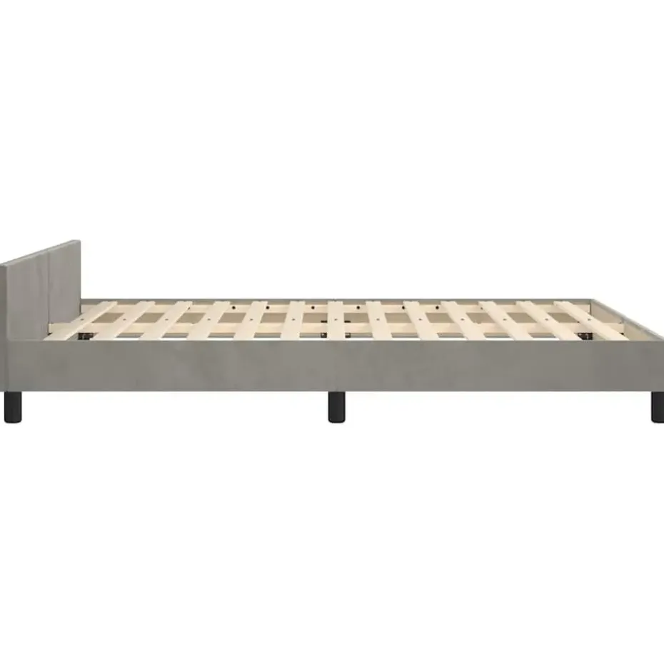 vidaXL - Tweepersoonsbed met hoofdeinde - Lichtgrijs - Fluweel - 140x190 cm