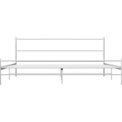 vidaXL - Tweepersoonsbed met hoofdbord - Wit - Metaal - 160x200 cm