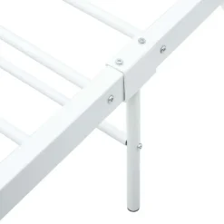 vidaXL - Tweepersoonsbed met hoofdbord - Wit - Metaal - 160x200 cm