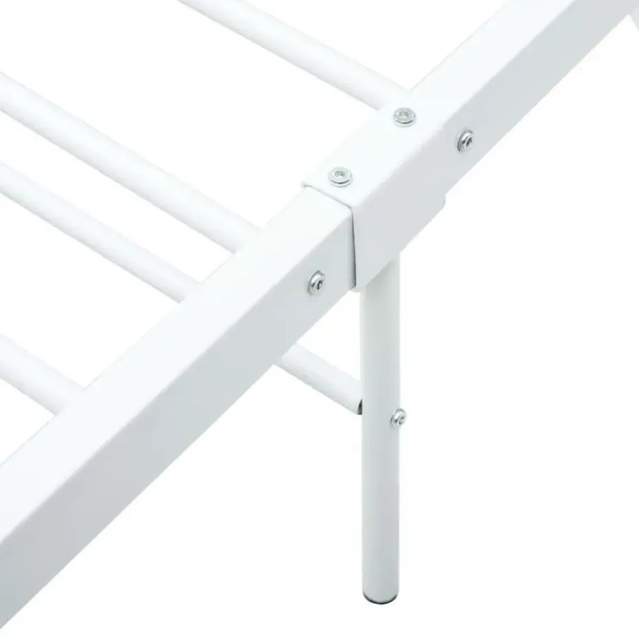 vidaXL - Tweepersoonsbed met hoofdbord - Wit - Metaal - 160x200 cm
