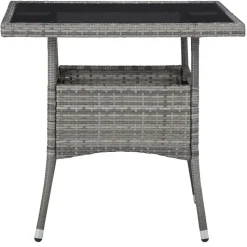 vidaXL - Verstelbaar Tuinset met grijs kussens - Poly rattan en glas - 5 stuks