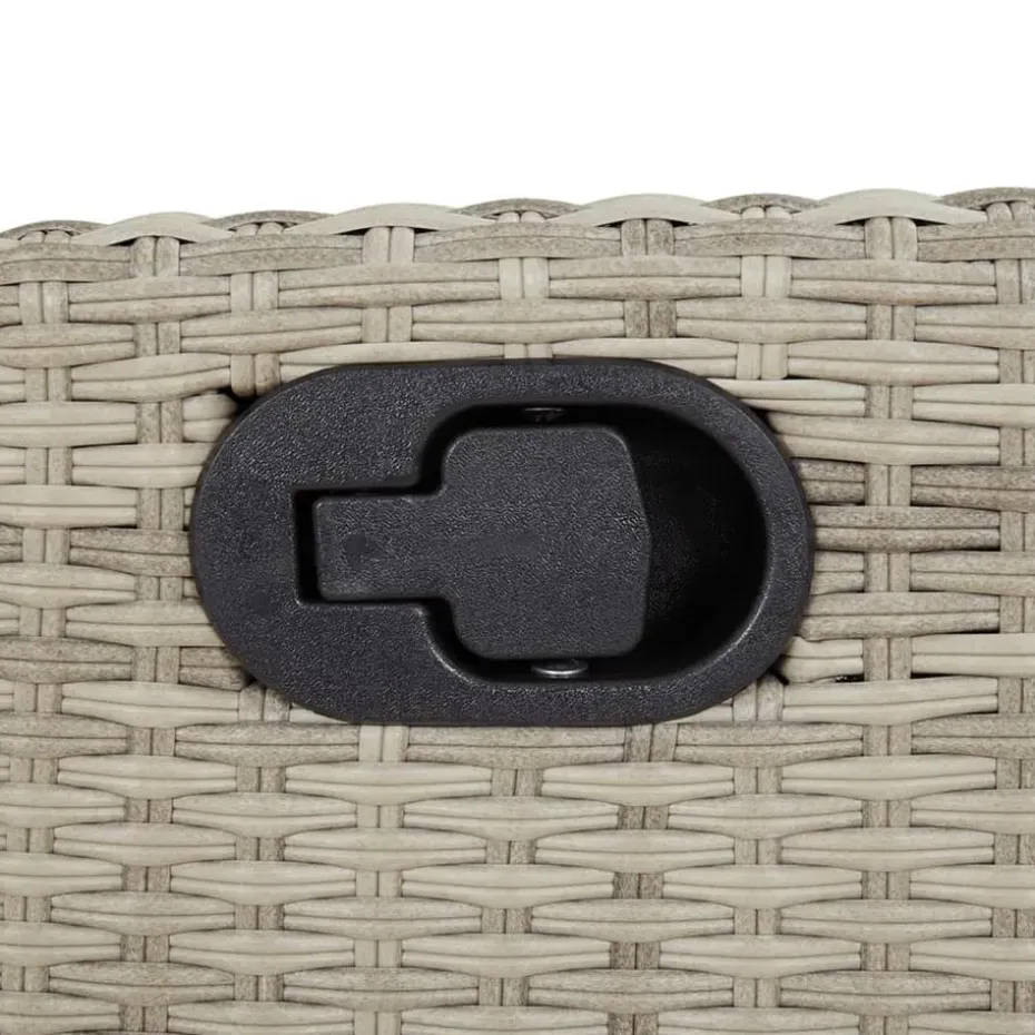 vidaXL - Verstelbare loungebank met kussens - Lichtgrijs rattan - 105x59x93 cm