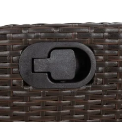 vidaXL - Verstelbare loungebank met crème kussens - Bruin rattan - 105x59x93 cm