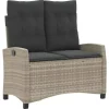 vidaXL - Verstelbare loungebank met kussens - Lichtgrijs rattan - 105x66x93 cm