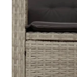 vidaXL - Verstelbare loungebank met kussens - Lichtgrijs rattan - 105x66x93 cm