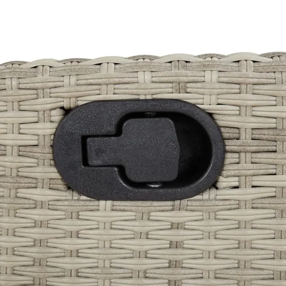 vidaXL - Verstelbare loungebank met kussens - Lichtgrijs rattan - 105x66x93 cm