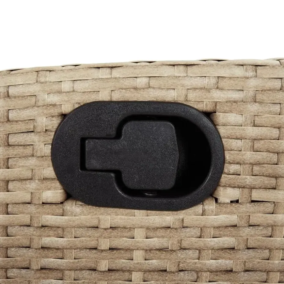 vidaXL - Verstelbare loungebank met grijs kussens - Beige rattan - 105x66x93 cm