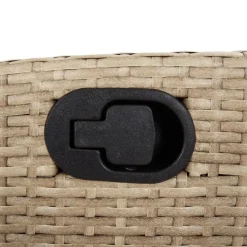 vidaXL - Verstelbare loungebank met crème kussens - Beige rattan - 105x66x93 cm