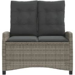 vidaXL - Verstelbare loungebank met kussens - Grijs - Poly rattan - 105x66x93 cm