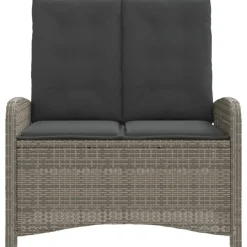 vidaXL - Verstelbare loungebank met kussens - Grijs - Poly rattan - 105x59x93 cm