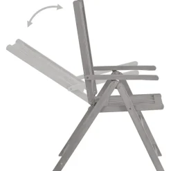 vidaXL - Verstelbare tuinstoelen met kussens - Grijs - Acaciahout - 2 stuks