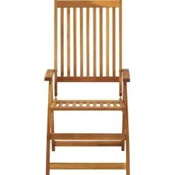 vidaXL - Verstelbare tuinstoelen met kussens - Blauw - Hout - 4 stuks