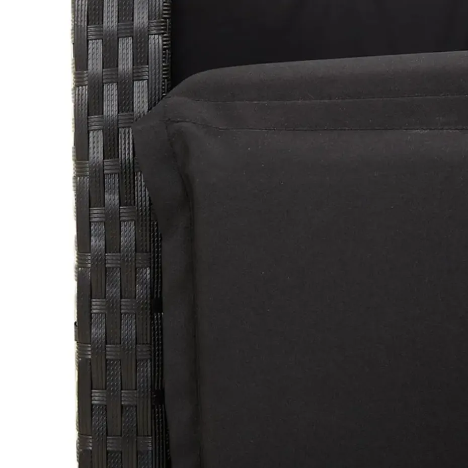 vidaXL - Verstelbare tuinstoelen - Kussens - Zwart - Poly rattan - 2 stuks