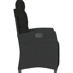 vidaXL - Verstelbare tuinstoelen met voetensteun - Zwart - Poly rattan - 2 stuks