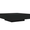 vidaXL - Vierkante salontafel met LED - Zwart - Bewerkt hout - 100x100x31 cm