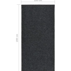 vidaXL - Vloerkleed - Antraciet - Polypropyleen - 100 x 200 cm