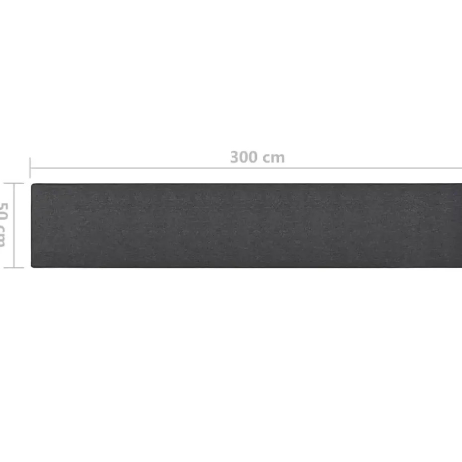 vidaXL - Vloerkleed - Antraciet - Polypropyleen - 50 x 300 cm