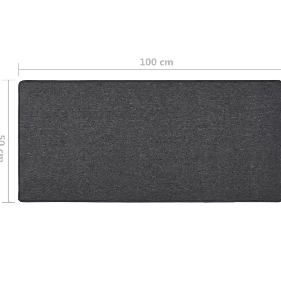 vidaXL - Vloerkleed - Antraciet - Polypropyleen - 50 x 100 cm