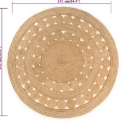 vidaXL - Vloerkleed - Beige - Jute - 240 cm