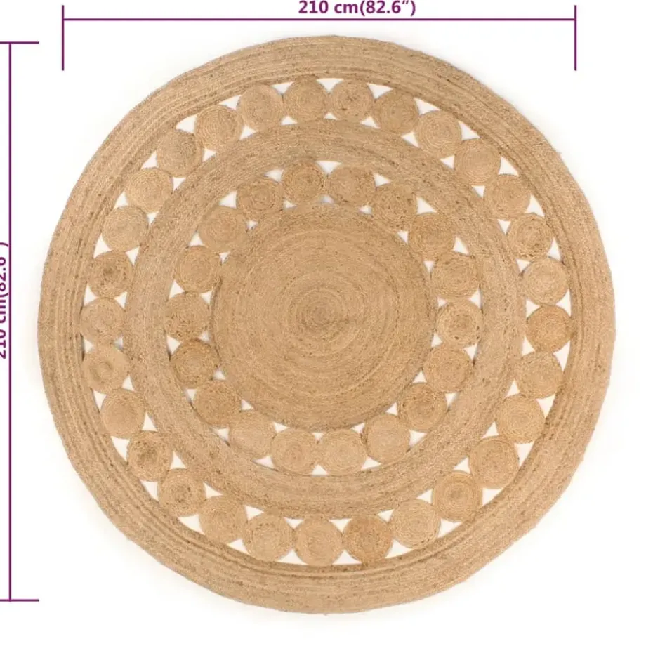 vidaXL - Vloerkleed - Beige - Jute - 210 cm