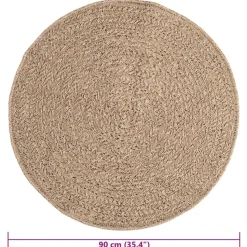 vidaXL - Vloerkleed - Bruin - Polypropyleen - Ø 90 cm