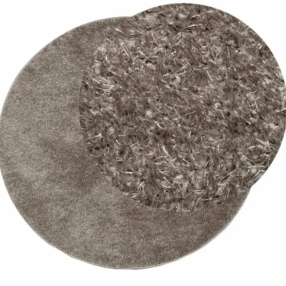 vidaXL - Vloerkleed - Grijs - Polyester - Ø 160 cm