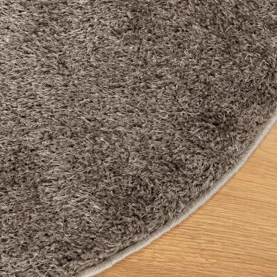 vidaXL - Vloerkleed - Grijs - Polyester - Ø 160 cm