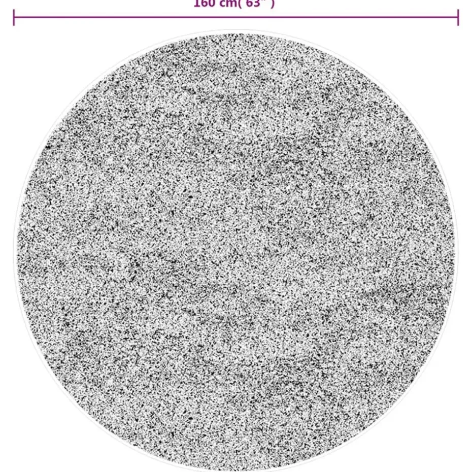 vidaXL - Vloerkleed - Grijs - Polyester - Ø 160 cm