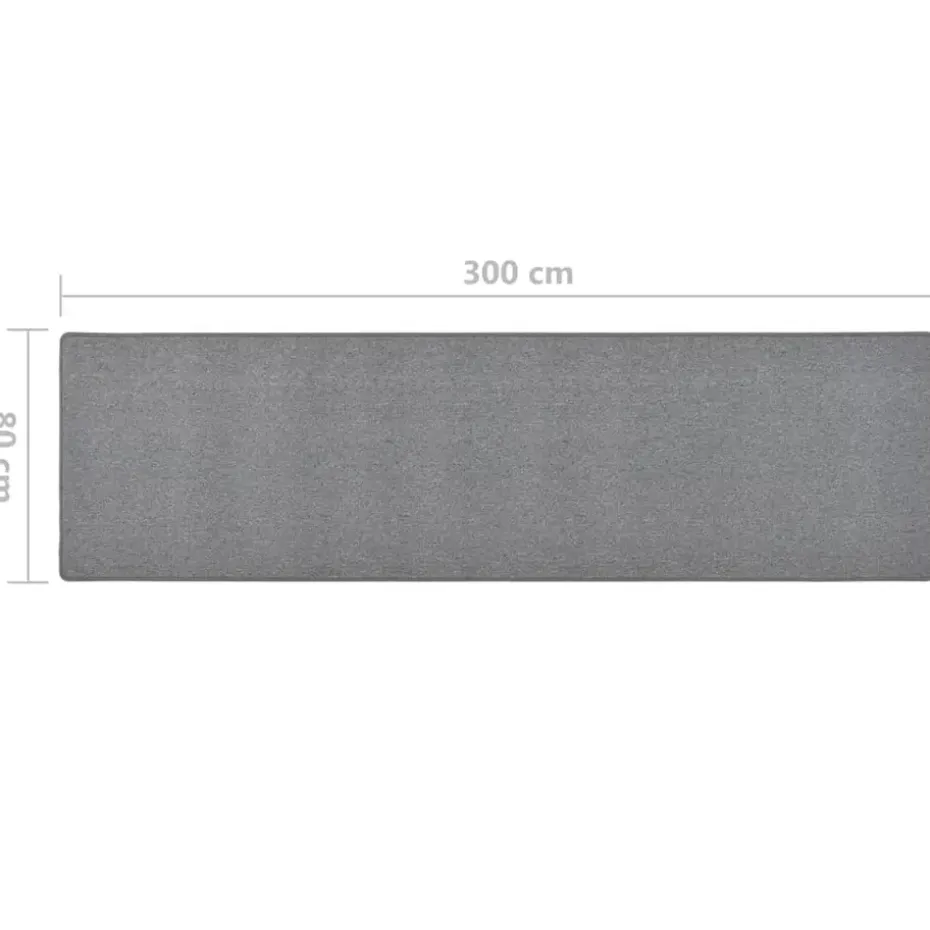 vidaXL - Vloerkleed - Grijs - Polypropyleen - 80 x 300 cm