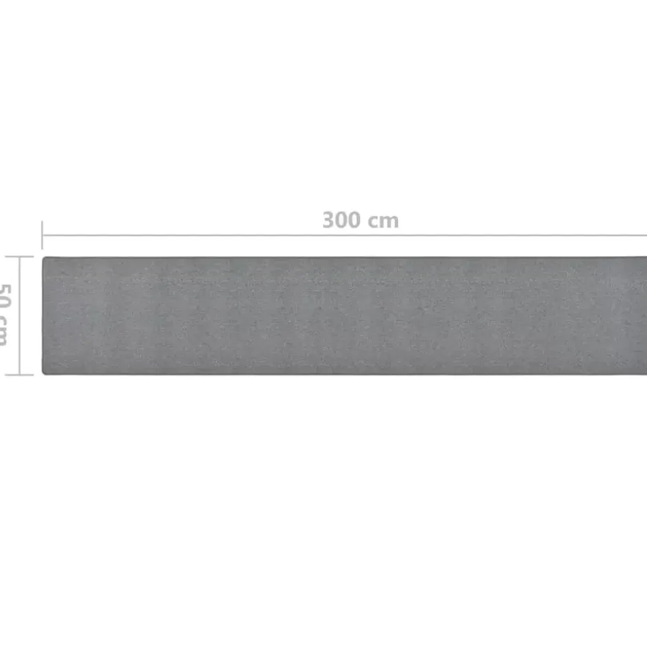 vidaXL - Vloerkleed - Grijs - Polypropyleen - 50 x 300 cm