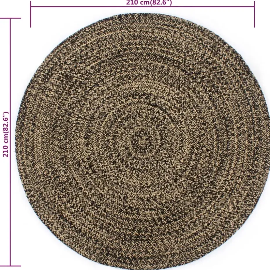 vidaXL - Vloerkleed - Zwart - Jute