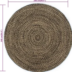 vidaXL - Vloerkleed - Zwart - Jute