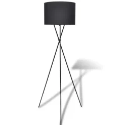 vidaXL - Vloerlamp - Zwart - Stof