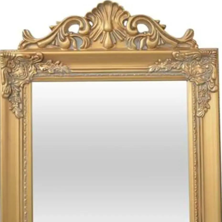 vidaXL - Vrijstaande Spiegel - Goud - Hout - 160 x 40 cm