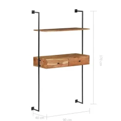 vidaXL - Wandbureau - Bruin - Hout