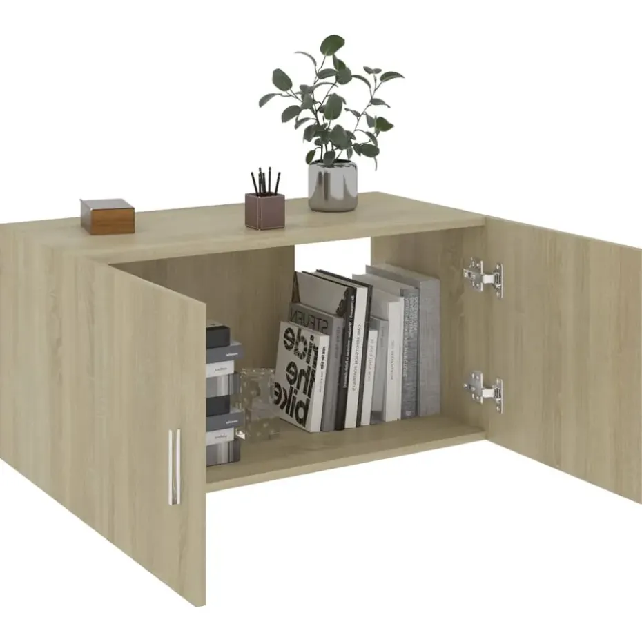 vidaXL - Wandkast - Bruin - Bewerkt hout