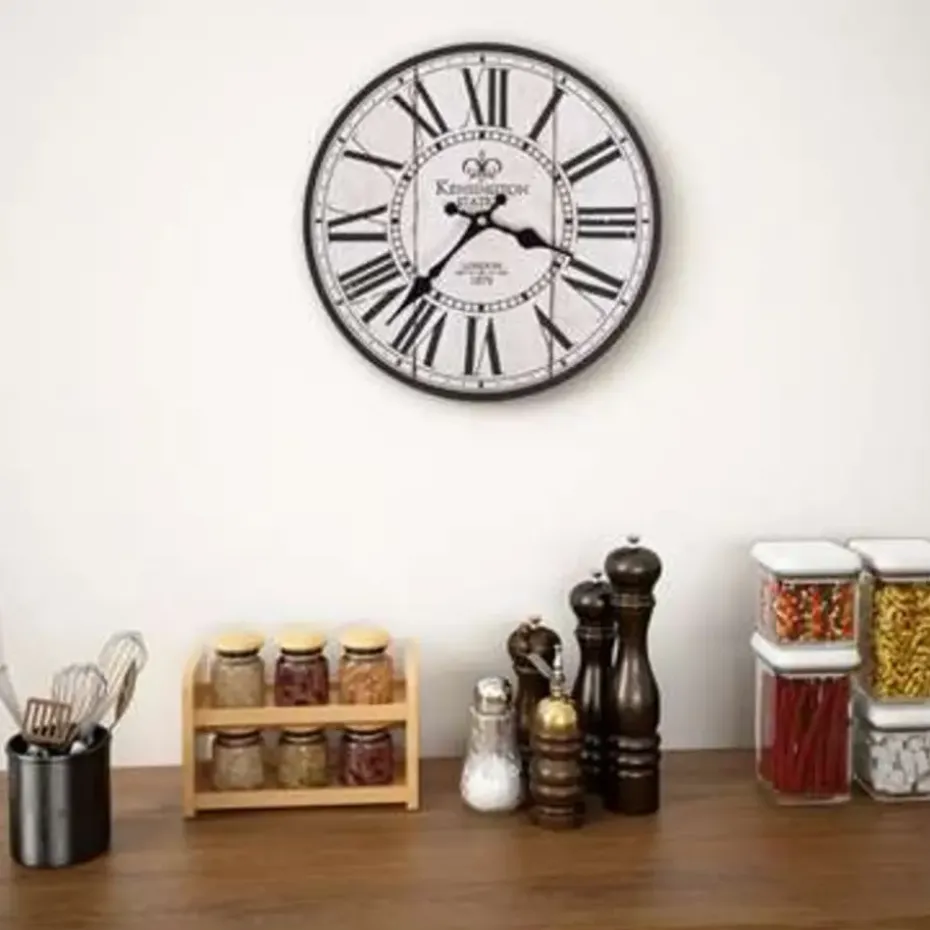 vidaXL - Wandklok - Wit - MDF - 30 cm