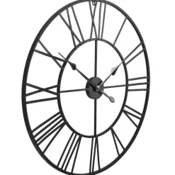 vidaXL - Wandklok - Zwart - Metaal