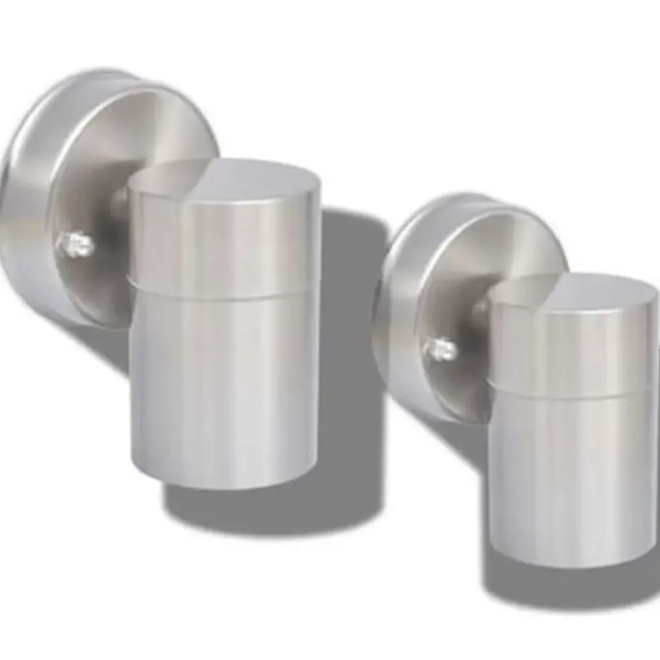 vidaXL - Wandlamp - Zilver - Roestvrij staal - 2 stuks