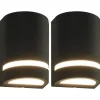 vidaXL - Wandlamp - Zwart - Aluminium - 75 x 95 x 150 mm - 2 stuks