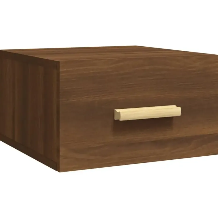 vidaXL - Wandnachtkastje - Bruin - Bewerkt hout