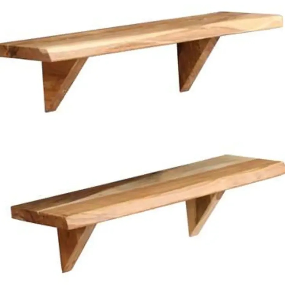 vidaXL - Wandplank - Bruin - Hout - 60 x 20 x 18 cm - 2 stuks