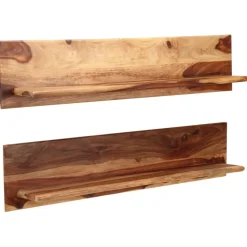 vidaXL - Wandplank - Bruin - Hout - 118 x 26 x 20 cm - 2 stuks
