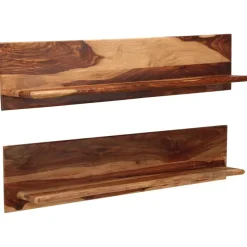 vidaXL - Wandplank - Bruin - Hout - 118 x 26 x 20 cm - 2 stuks