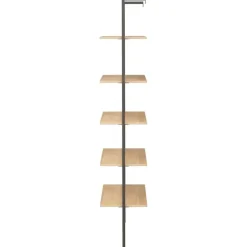vidaXL - Wandrek met 5 schappen - Bruin - Bewerkt hout - 64 x 35 x 185 cm