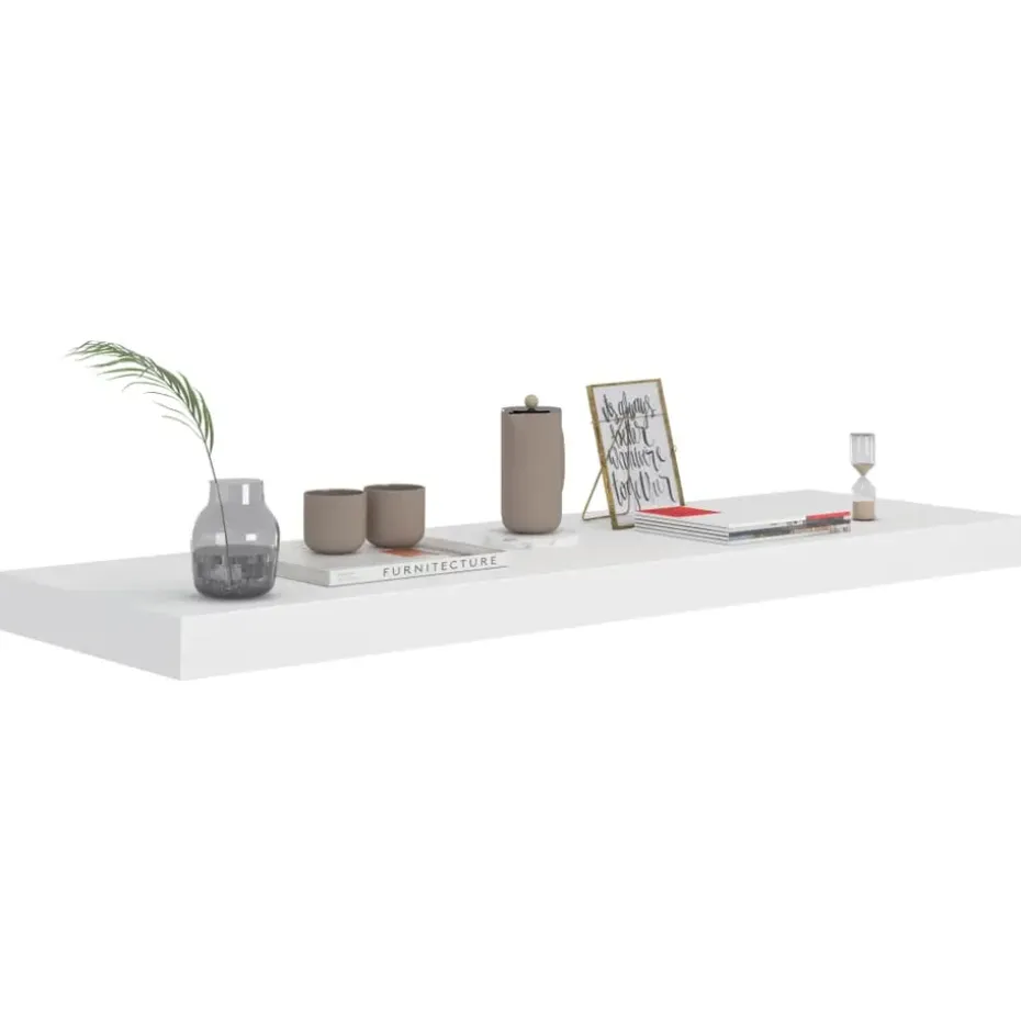 vidaXL - Wandschap - Wit - MDF - 80 x 23.5 x 3.8 cm