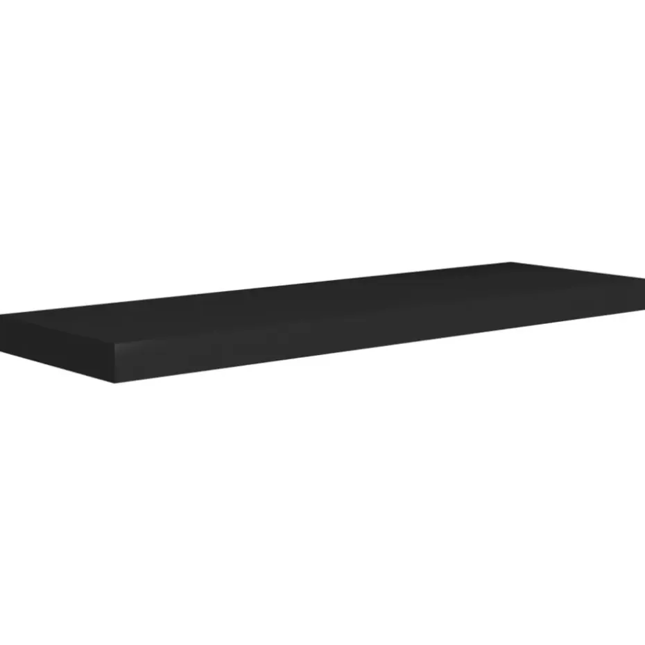 vidaXL - Wandschap - Zwart - MDF - 80 x 23.5 x 3.8 cm - 2 stuks