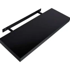 vidaXL - Wandschap - Zwart - MDF - 60 x 20 x 3.8 cm - 2 stuks