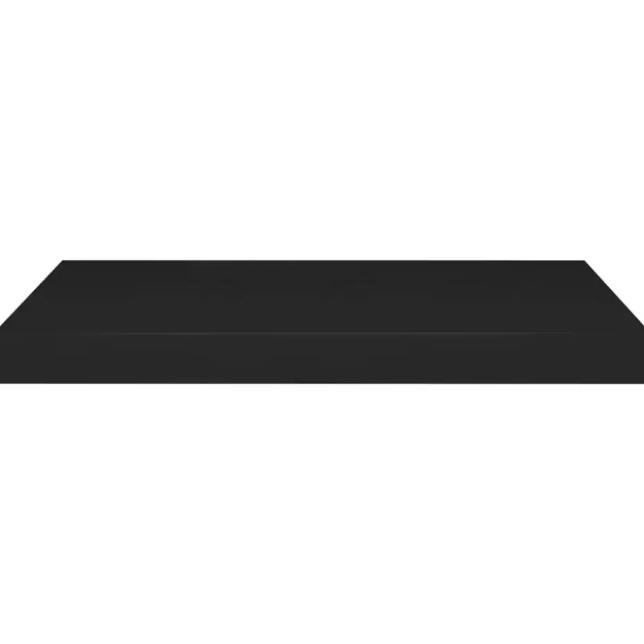 vidaXL - Wandschap - Zwart - MDF - 60 x 23.5 x 3.8 cm - 2 stuks